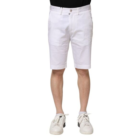 Dolce & Gabbana White Cotton Stretch Men Denim Bermuda Men's Shorts